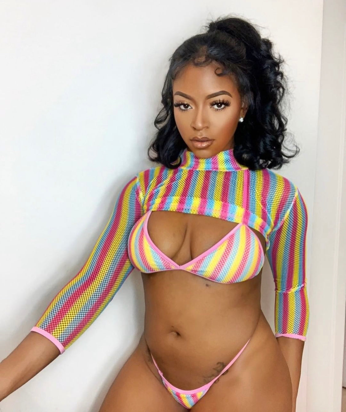 3 piece Fishnet Swimsuit